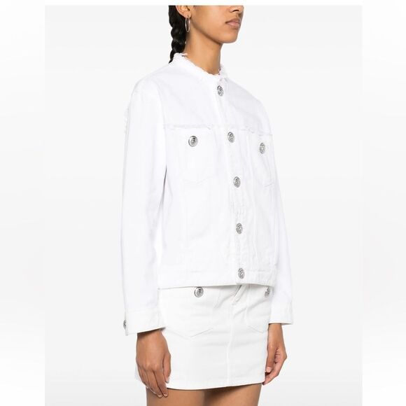 $398 Zadig & Voltaire Kaely Frayed Denim New Large - Picture 4 of 14
